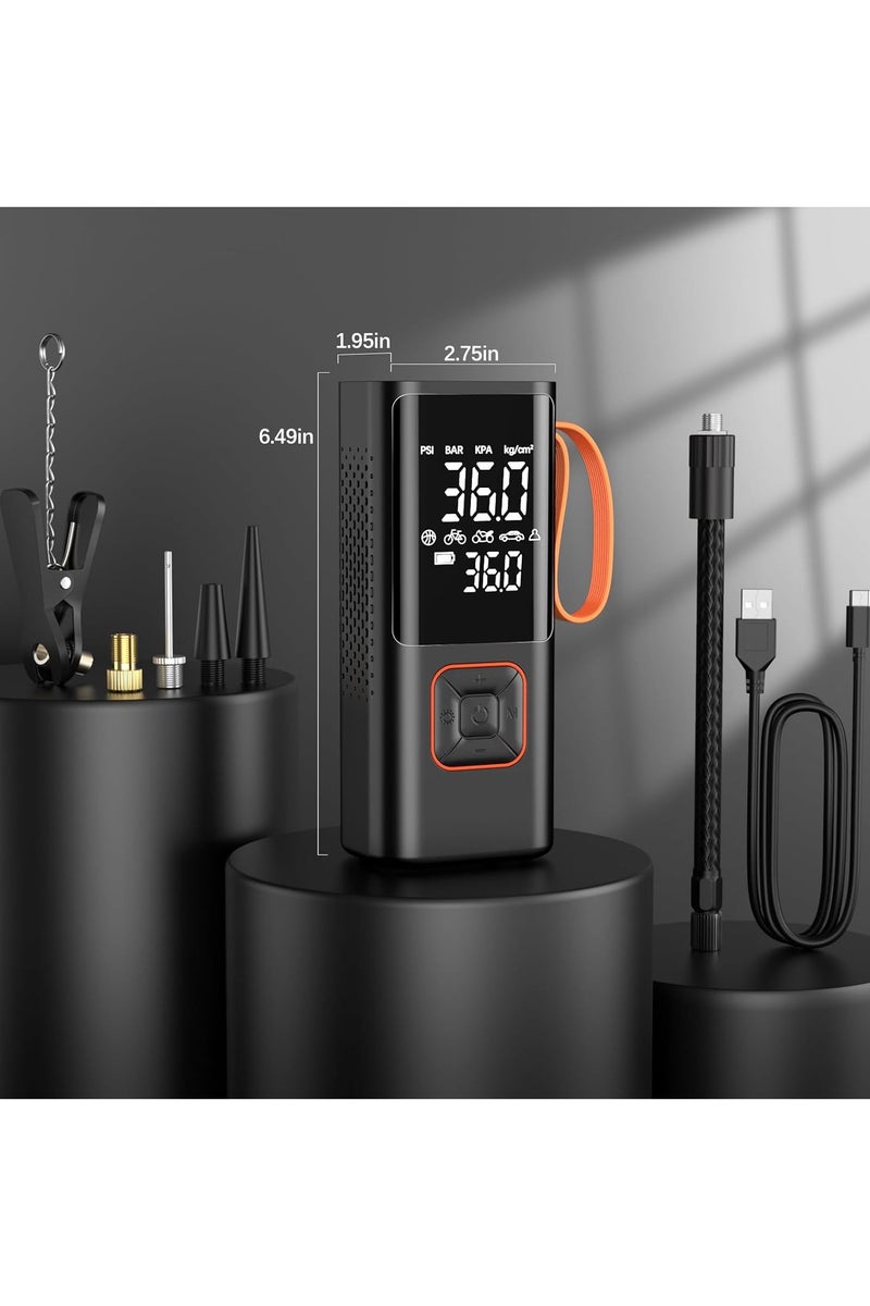 منفاخ إطارات السيارة الرقمي - مضخة هواء عالية السرعة مزودة بشاشة LED، وإيقاف تشغيل تلقائي، وطاقة ١٢ فولت تيار مستمر، ومجموعة فوهات، وحقيبة سفر - Image 5