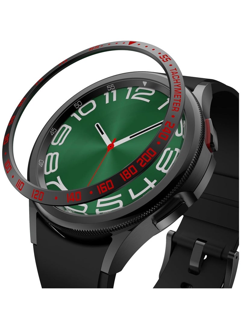 Compatible Galaxy Watch Bezel Ring 46mm / Galaxy Gear S3 Frontier & Classic Bezel Ring,Aluminum Metal Bezel Ring Protection Cover for Galaxy Watch Accessory (Black @ Red)  - Image 1