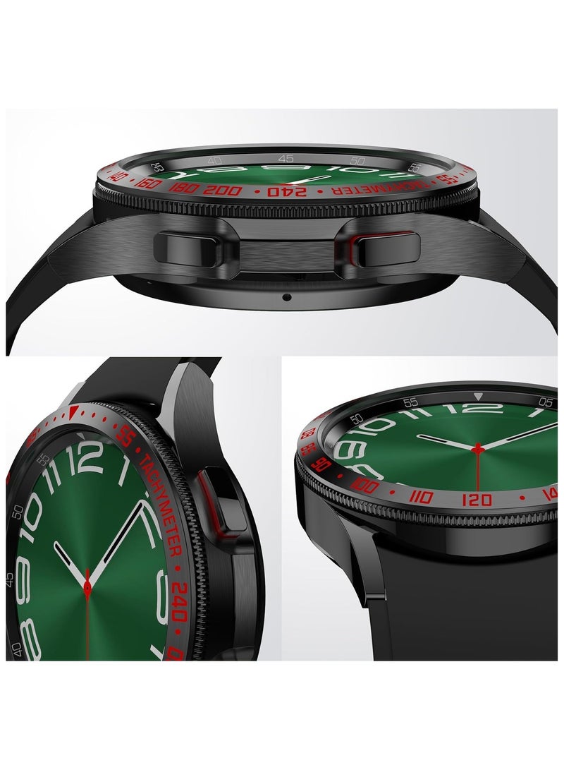 Compatible Galaxy Watch Bezel Ring 46mm / Galaxy Gear S3 Frontier & Classic Bezel Ring,Aluminum Metal Bezel Ring Protection Cover for Galaxy Watch Accessory (Black @ Red)  - Image 3