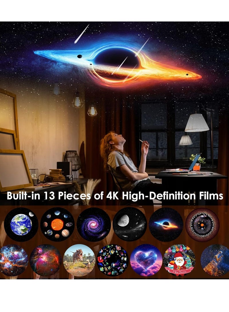 ELTRAZONE Planetarium Star Projector for Bedroom – 4K Starry Sky Projector with 13 Replaceable Galaxy Discs, HD Image, Large Projection Area, Night Light for Kids & Adults, Ceiling Home Decor - Image 2