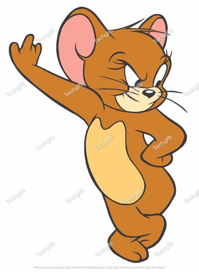 Techgifti ملصق حائط Techgifti Jerry، ملصق حائط على شكل فأر كرتوني لغرفة المعيشة (المقاس - 41 سم × 52 سم) - Image 3