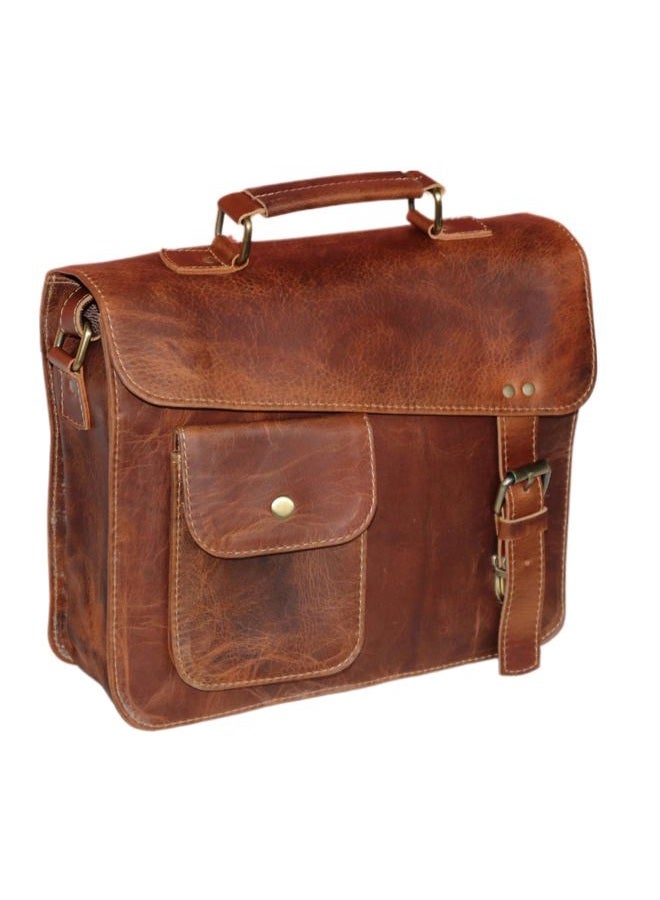 jaald 13" leather messenger bag laptop case office briefcase gift for men computer distressed shoulder bag - Image 4