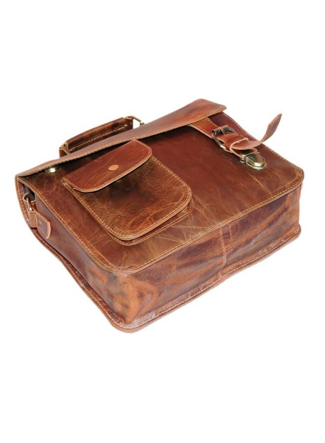 jaald 13" leather messenger bag laptop case office briefcase gift for men computer distressed shoulder bag - Image 5