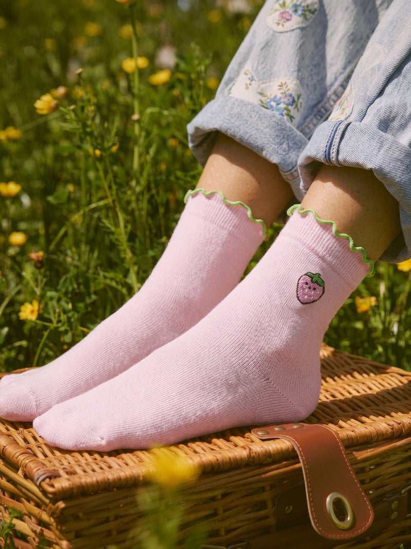 The Souled Store Souled Socks: Strawberry Kids Socks | Graphic Print Casual Everyday Wear - Image 1