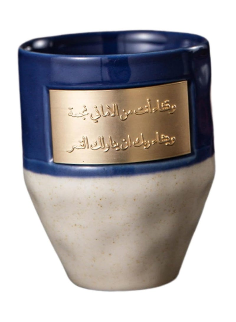 1pc Ceramic Coffee Mug with Customizable Copper Plaque Inscription, Hand Wash Only, Reusable Multipurpose Drinkware, Eco-Friendly Recyclable Material - Image 2