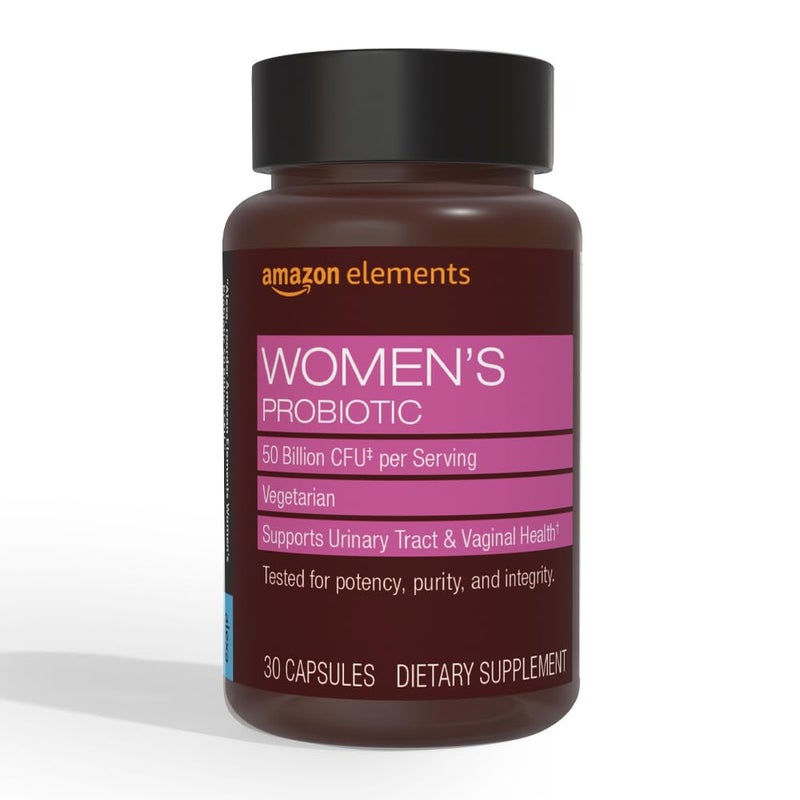 Elements One Daily Womens Probiotic Support Urinary Tract and Vaginal Health 50 Billion CFU 7 strains Lactobaccilus and Bifidobacteria blend 30 Capsules