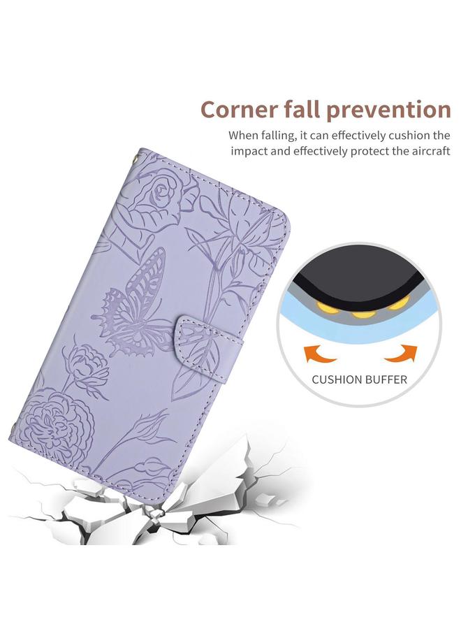 زبون جراب لهاتف Infinix Hot 50 5G مصنوع من الجلد المرن المنقوش بنقشة الفراشة - Image 2