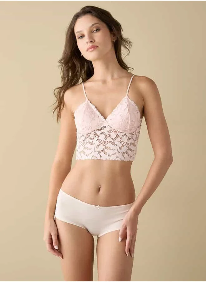 فاف Lace Detail Bralette with Adjustable Straps