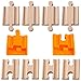 Orbrium Toys 8 Pcs Wooden Train Track MaleMale FemaleFemale Adapter Pack Fits Thomas Brio Chuggington Set - Image 3