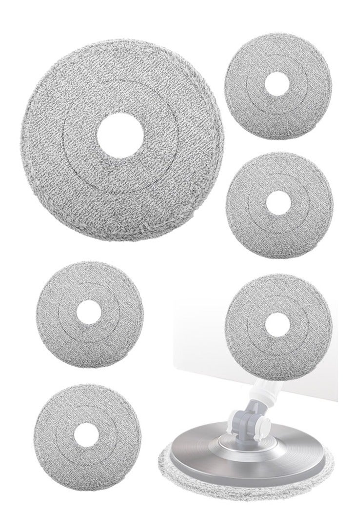 6Pcs Microfiber Cleaning Pad Replacement Heads,Mop Refill Heads Cotton Mop Replacement Heads Wet Dry Round Mop Heads - Image 1