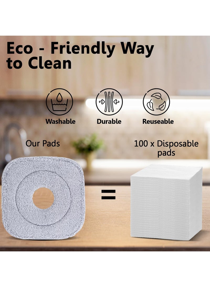 6Pcs Microfiber Cleaning Pad Replacement Heads,Mop Refill Heads Cotton Mop Replacement Heads Wet Dry Round Mop Heads - Image 5