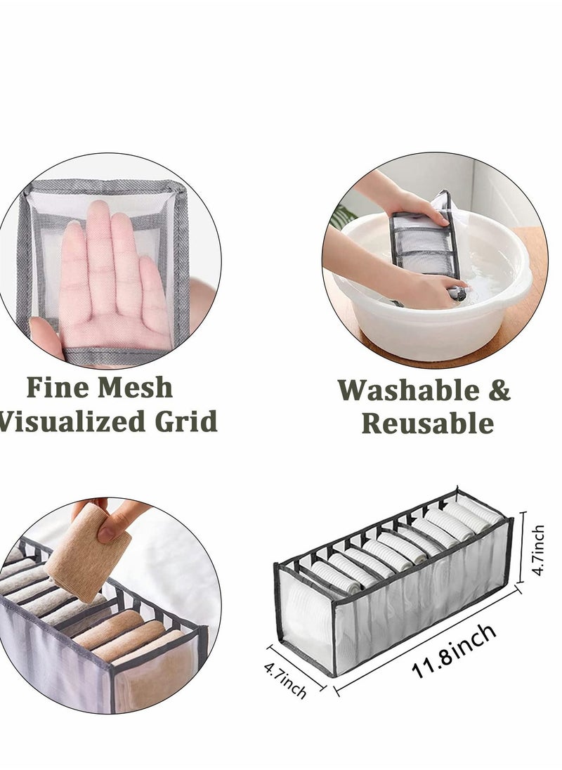 Y&D - Sock Drawer Organizer Divider, Underwear Organizer, 11 Cell Collapsible Closet Cabinet Storage Boxes for Storing Socks, Bra, Handkerchiefs, Ties, Belts, 2Pcs - Image 1