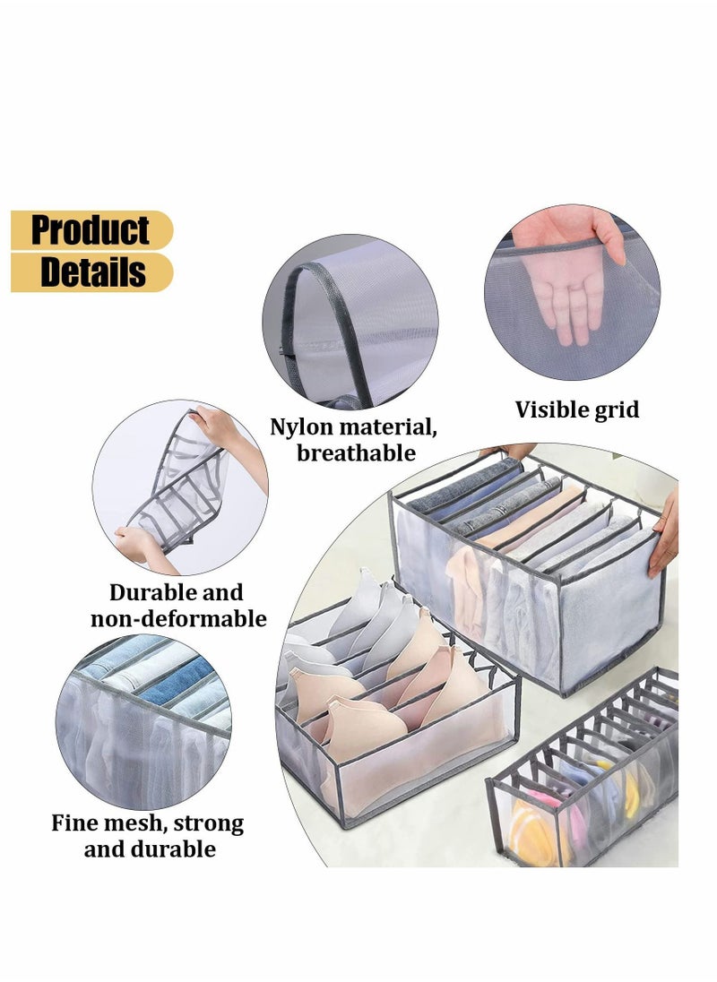 Y&D - Sock Drawer Organizer Divider, Underwear Organizer, 11 Cell Collapsible Closet Cabinet Storage Boxes for Storing Socks, Bra, Handkerchiefs, Ties, Belts, 2Pcs - Image 1