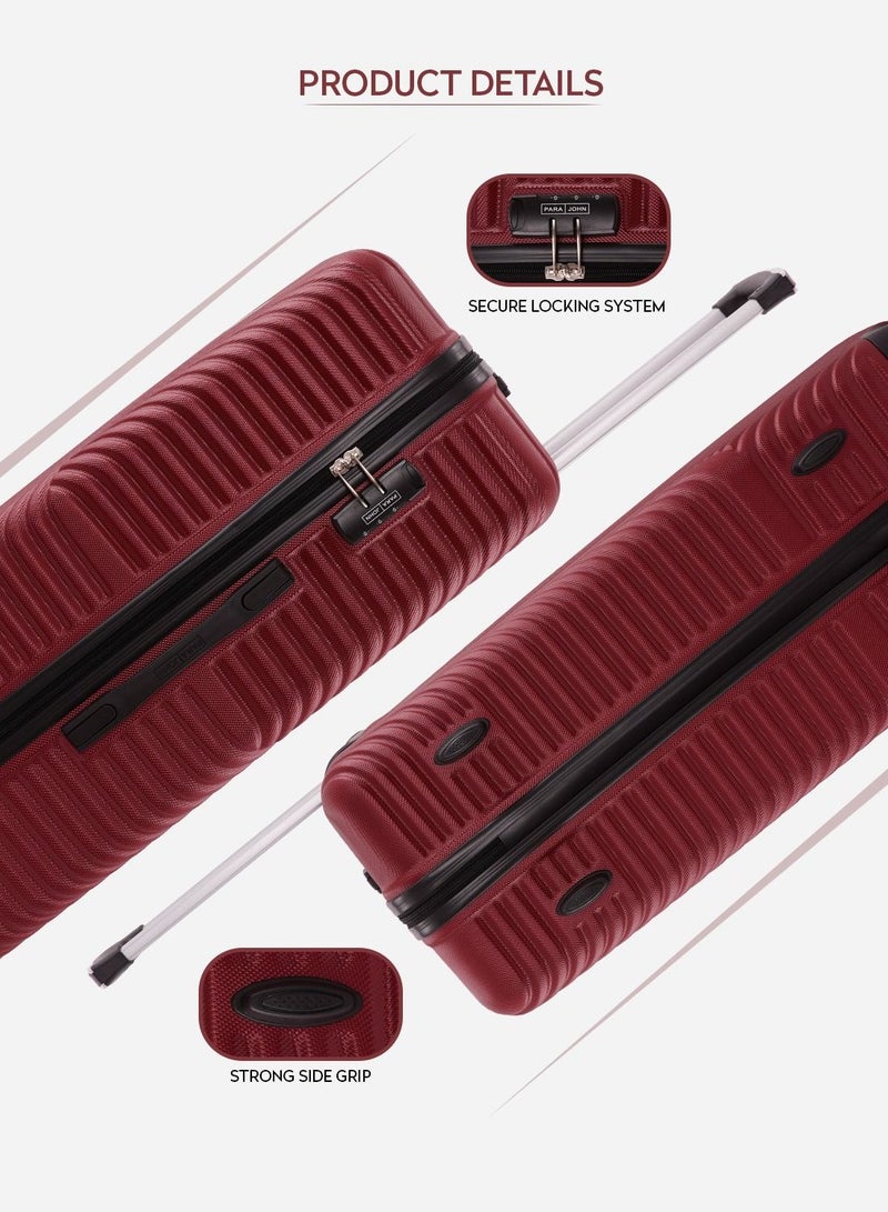 PARAJOHN Large 28-Inch ABS Material Lightweight Hardshell Luggage Trolley | carrying 30kg Durable Hardsided Spinner Trolley Suitcase burgundy - Image 3
