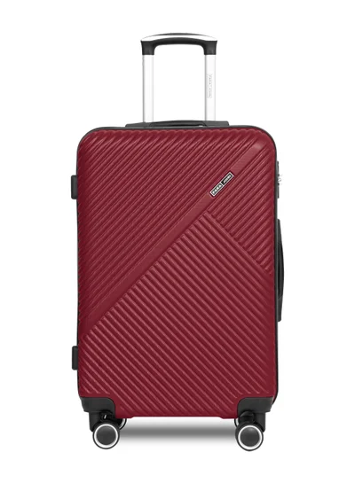 PARAJOHN Large 28-Inch ABS Material Lightweight Hardshell Luggage Trolley | carrying 30kg Durable Hardsided Spinner Trolley Suitcase burgundy
