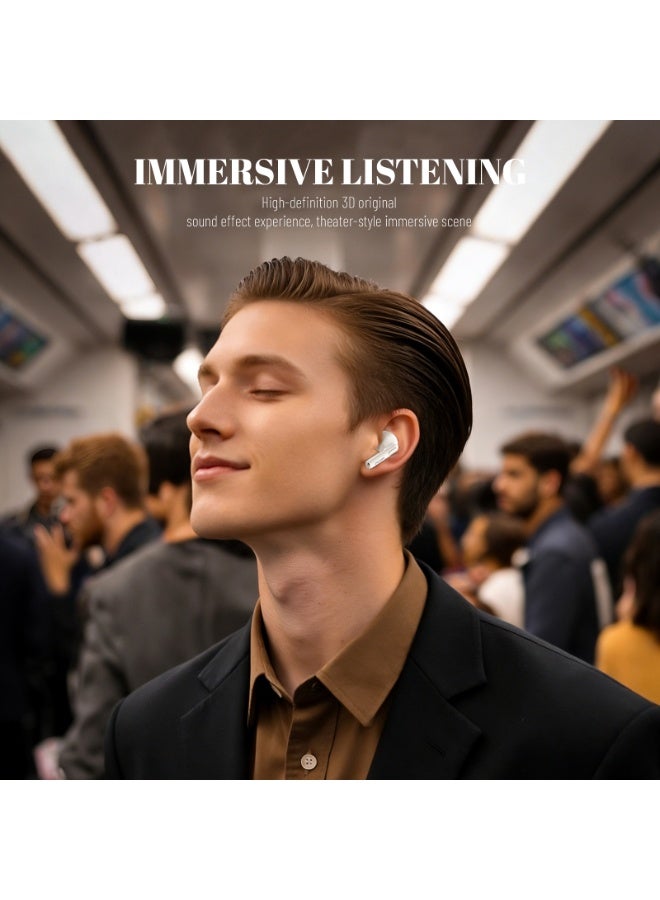 Philips Earbuds, Bluetooth Earbuds, Headphone, Open Ear Ring True Open Ear Headphones, True Wireless Earbuds - Bluetooth ， In-Ear Headphones， Bluetooth 6.0 In-Ear Headphones with 18H Playtime, 13mm Bass Driver, Soft Silicone Ear Caps, Call Noise Reduction, 3D Immersive Sound for iPhone Android TAT1120 white - Image 5