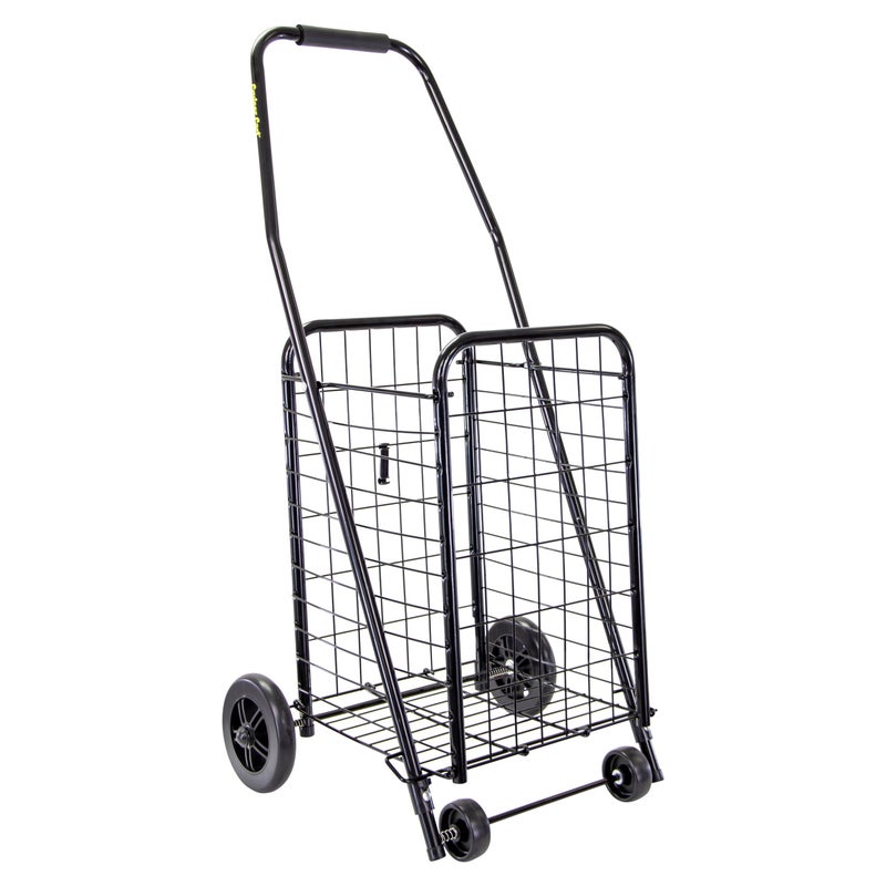 dbest products dbest products Cruiser Cart Sport Shopping Grocery Rolling Folding Laundry Basket on Wheels Foldable Utility Trolley Compact Lightweight Collapsible Black