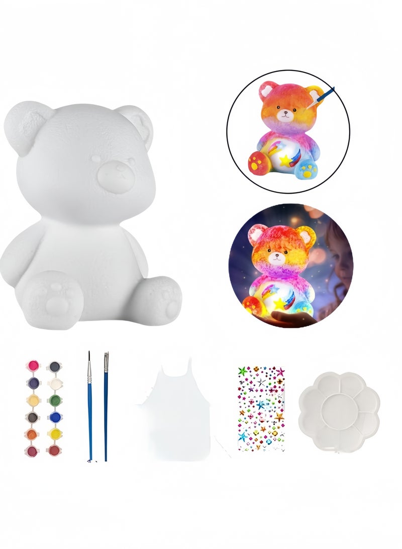 مجموعة مصباح دب الرسم للأطفال، لوازم فنية ومجموعة حرف يدوية، مجموعة رسم للأطفال من سن 6 إلى 12 عامًا، فنون وحرف يدوية للأطفال من سن 8 إلى 12 عامًا، ألعاب للبنات والأولاد، هدية عيد ميلاد، مناسبة للأعمار من 6 إلى 12 عامًا فما فوق - Image 1