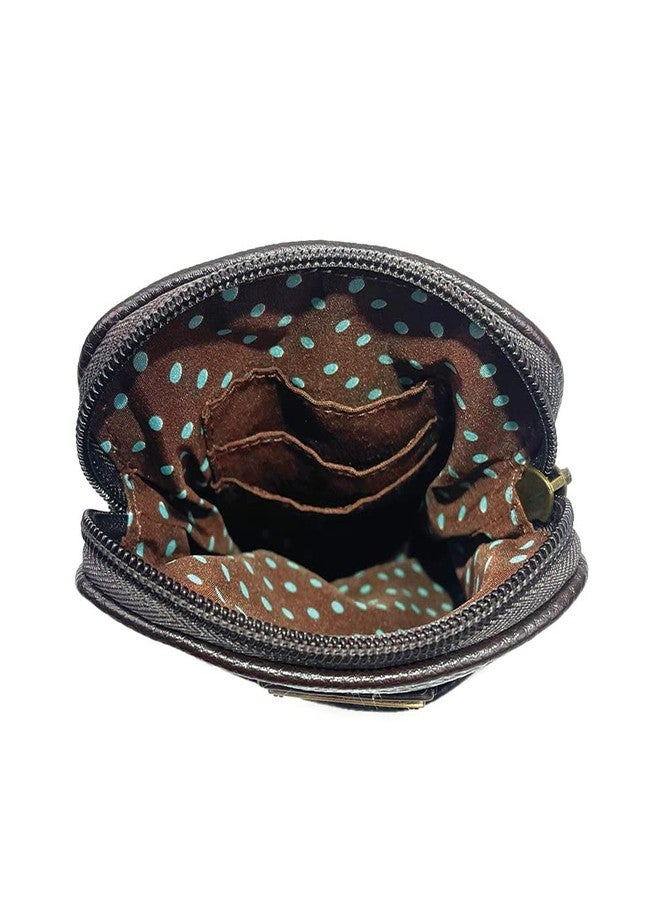 CHALA Dog Collection Cell Phone Crossbody Purse-Women PU Leather/Canvas Multicolor Handbag with Adjustable Strap - Chihuahua - burgundy - Image 4