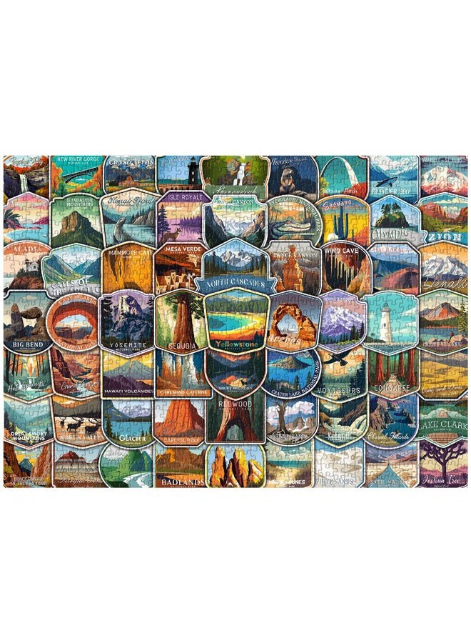 PICKFORU National Parks Stickers Puzzles for Adults 1000 Pieces and up, National Park Poster Puzzle Collects Yellowstone Yosemite Zion Glacier, National Geographic Jigsaw Puzzles as Home Decor - Image 2