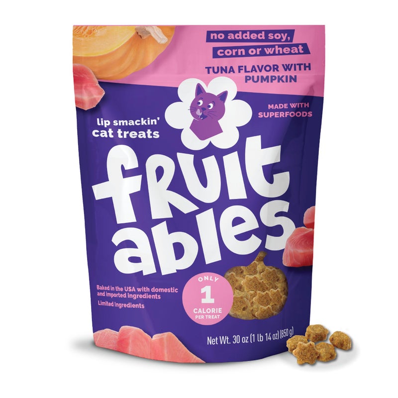 Fruitables Cat Treats Crunchy Cat Treats, Healthy Low Calorie Kitten Snacks, Made Without Wheat, Corn and Soy, Kitten Essentials, Made with Real Tuna and Pumpkin, 30 Ounces - Image 1