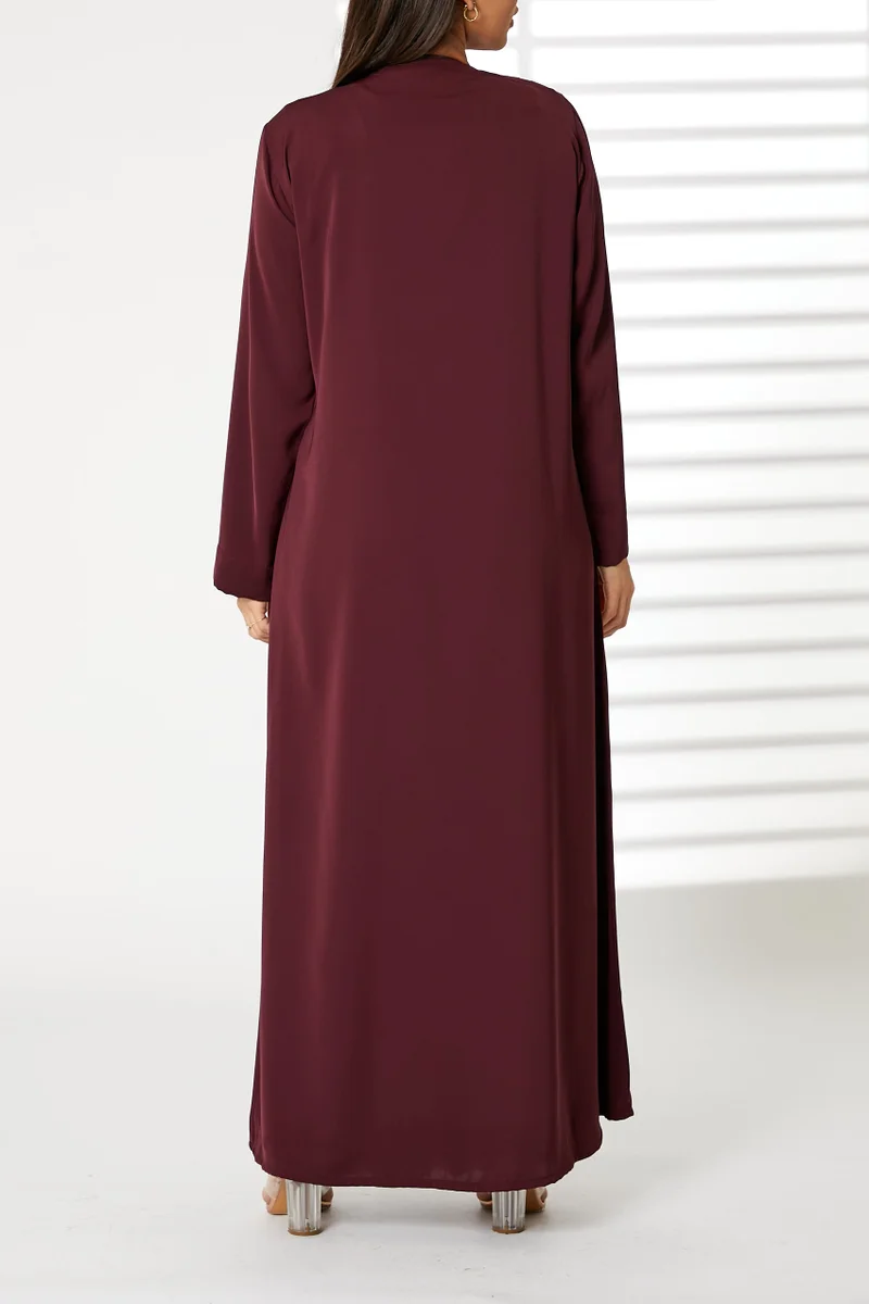 Moistreet  Embroidered Open Front Abaya for Women | Best Price UAE