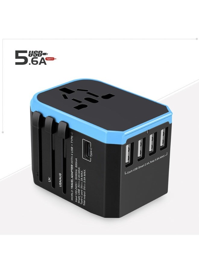 شو وو شاحن سفر رباعي USB مع مقبس عالمي متعدد الوظائف  - Image 1