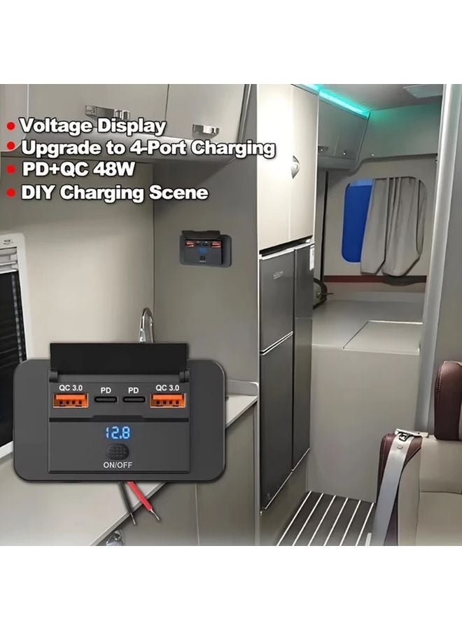 G25 4 in 1 Fast Charging USB C Power Station QC3 0 PD Charger 12V 24V 36V DC Input Output - Image 5