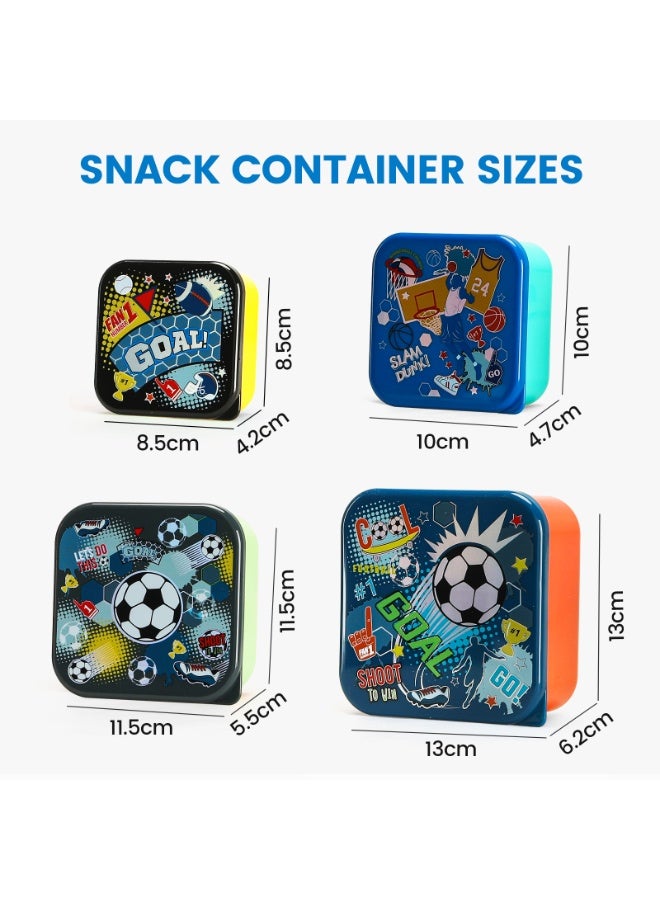 Lucky Kids 4 Pack Snack Containers with Leakproof Lids Stackable Mini Bento Boxes Easy Open Food Storage for Kids, Toddlers & Baby Food - Image 4