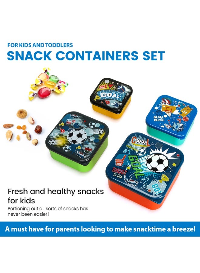 Lucky Kids 4 Pack Snack Containers with Leakproof Lids Stackable Mini Bento Boxes Easy Open Food Storage for Kids, Toddlers & Baby Food - Image 2