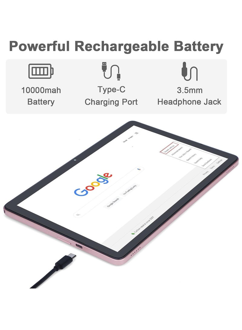 REBENUO tablet CM8800 with a 10-inch screen supports a SIM card and a 5G band Wi-Fi network with 8 GB RAM and 512 GB storage space and a large 10,000 mAh battery and works with accessories inside the box with the Android system (Pink) - Image 4