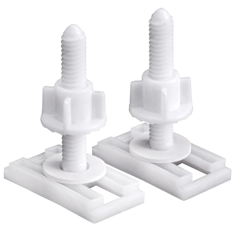 Universal Toilet Seat Bolts Rectangular Plastic Hinge Bolt Set with Nuts and Washers - Rust-Resistant Hardware Kit for Bathroom Maintenance - Image 1