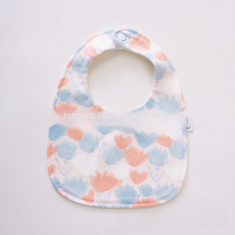 Baby Cotton U-shaped Bib Newborn Drool Scarf Waterproof Burp Cloth Lotus (U-shaped) 