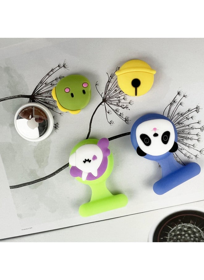 Generic - Suitable For Apple For Apple AirTag Anti-loss Protective Cover Buckle Anti-loss Pin Silicone Brooch For Girls And Couples-Color:Blue + Luminous Green-Applicable Model:Q11-2-G2 - Image 1