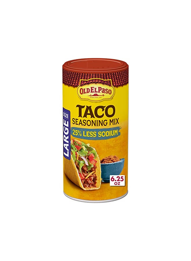 Old El Paso Taco Seasoning, 25% Less Sodium, Large Size, 6.25 oz. - Image 1