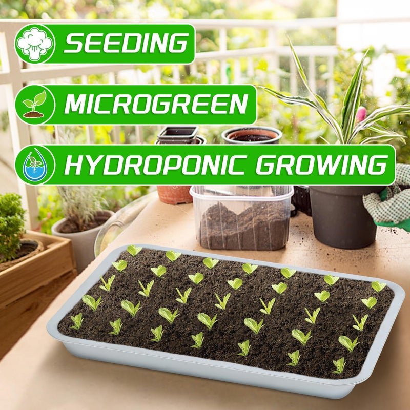 WBCBEC Plant Germination Trays, Stainless Steel Plant Trays Stainless Metal Trays Stainless Steel Seed Starter Carry Trays Nursery Seedling Pots Water Collection Transplantation (6PCS) - Image 4