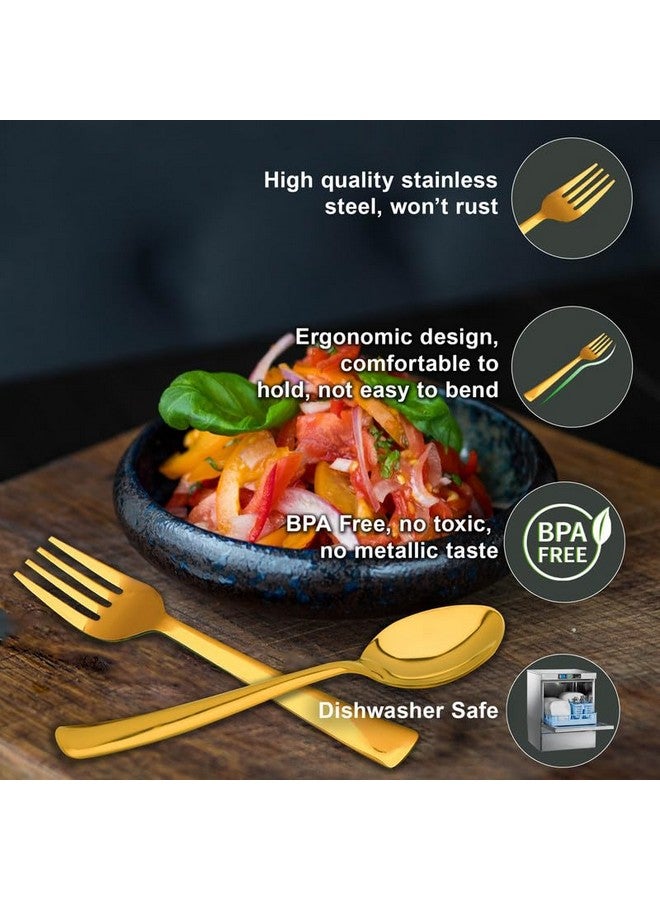 Parage 24 Pieces Premium Stainless Steel Golden Cutlery Set, Home & Kitchen with Gift Box, PVD Gold (6 Pieces Each Table Spoons, Table Forks, Dinner Spoons & Tea Spoons) with Leatherite Box - Image 5