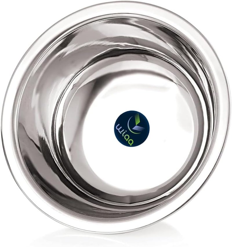 WIAA Stainless Steel Mixing Bowl 1400ml | Food-Grade Steel | Lightweight Round Base Bowl | Stackable, Wide Rim, Multipurpose Kitchen Use (Pack of 2) - Image 3