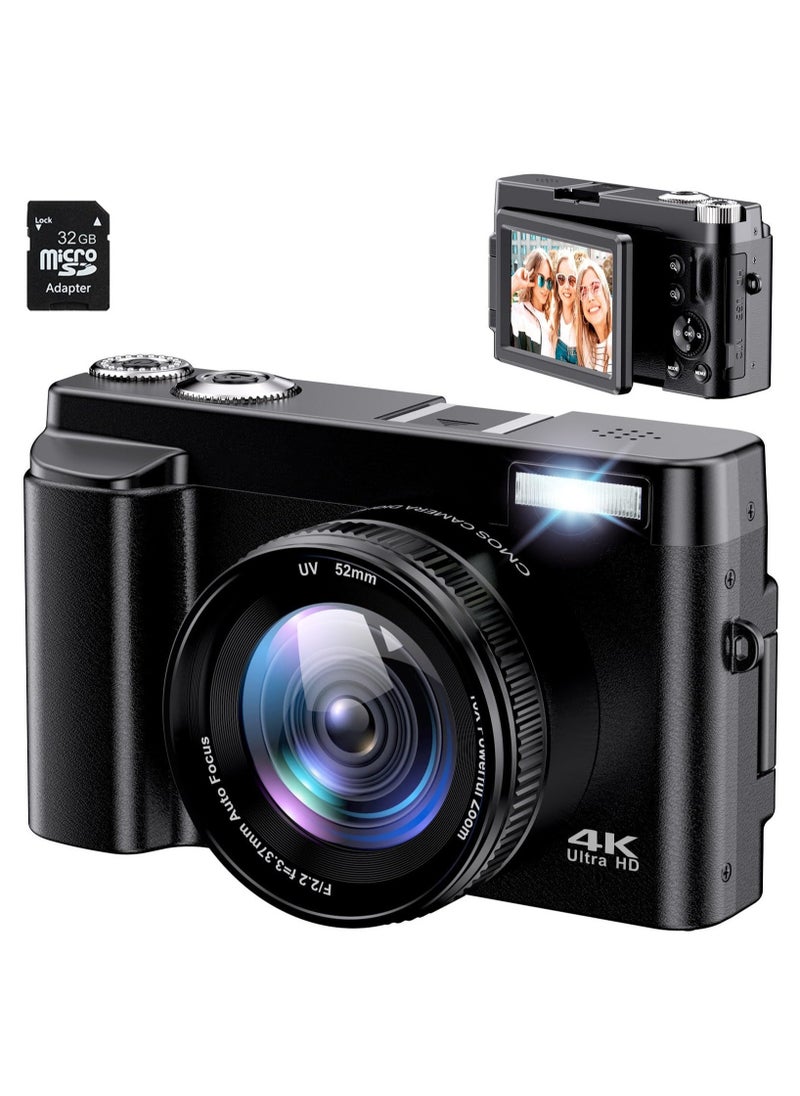 4K Digital Camera for Photography Auto Focus 48MP 4K Camera with SD Card, 180° 3.0 Inch Flip Screen Vlogging Camera with 16x Digital Zoom, Anti-Shake, 1 Batteries - pzsku/ZE6BC66EF7FBEEFE5FF3FZ/45/_/1728875133/a8a277ad-60ae-48fe-9a71-96f7668eba91