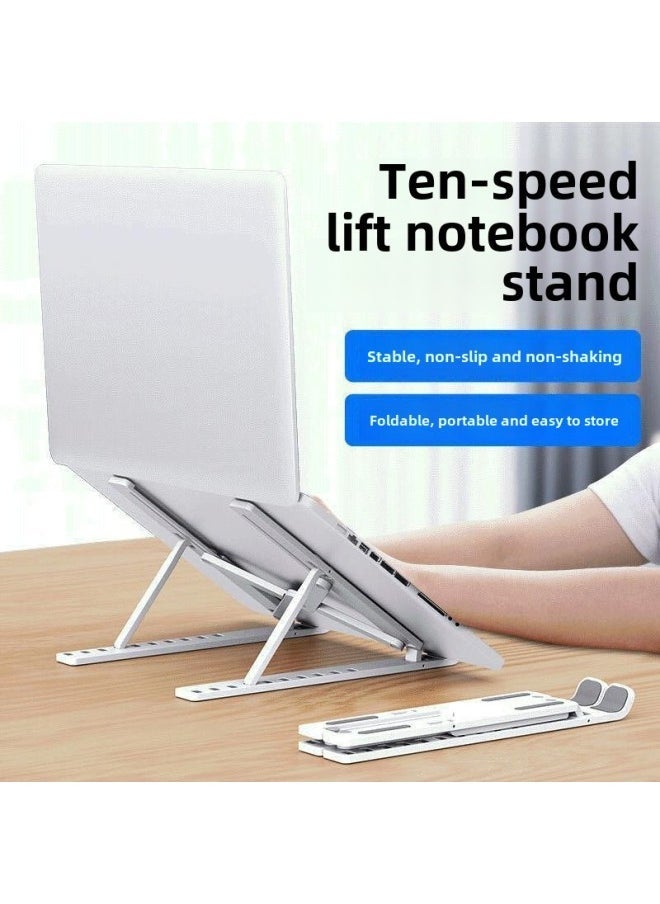 Laptop N3 Folding Computer Bracket Height Increasing Cooling Rack Game Book Universal Stable Rack Portable Applicable-Color:Black Large Ten-Gear Compatible 】 - Image 3