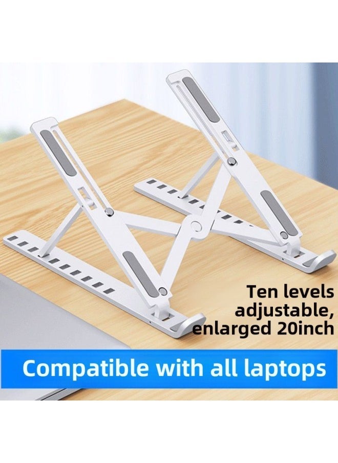 Laptop N3 Folding Computer Bracket Height Increasing Cooling Rack Game Book Universal Stable Rack Portable Applicable-Color:Black Large Ten-Gear Compatible 】 - Image 2