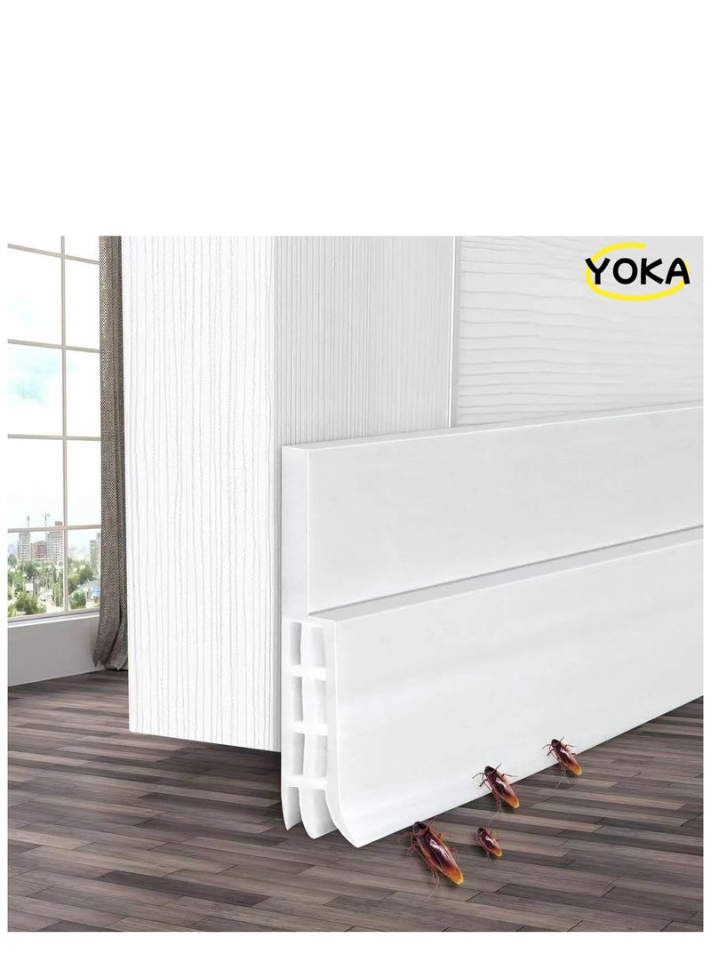 Door Draft Stopper Weather Stripping: Under Door Bottom Seal Strip Sweep Blocker Gap Filler Flexible Noise Insulation Draft Guard for Garage Winter Cold Air Exterior Interior Door 39" L x 2" W
