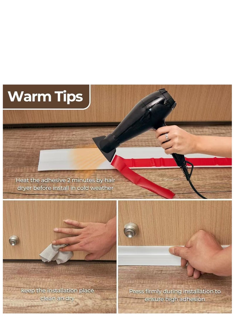 Door Draft Stopper Weather Stripping: Under Door Bottom Seal Strip Sweep Blocker Gap Filler Flexible Noise Insulation Draft Guard for Garage Winter Cold Air Exterior Interior Door 39" L x 2" W