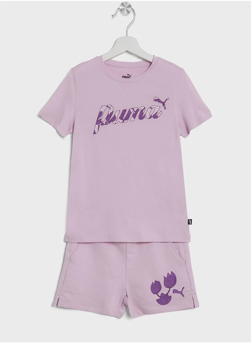 PUMA Kids Blossom T-Shirt   & Shorts Set