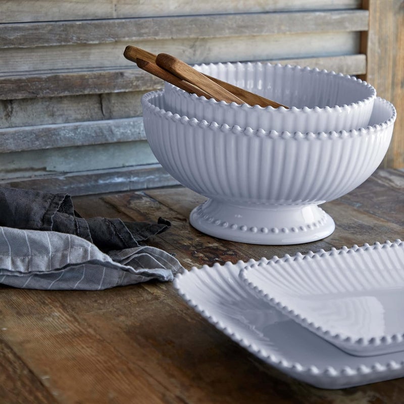 Costa Nova Ceramic Stoneware 16 Rectangular Platter  Pearl Collection White  Microwave Dishwasher Oven  Freezer Safe Dinnerware  Food Safe Glazing  Restaurant Quality Serveware - Image 5