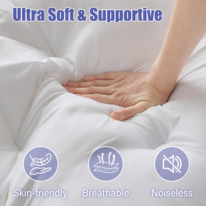 WhatsBedding 4 Inch Memory Foam Mattress Topper King for Back Pain Relief, Filled with Breathable Gel Memory Foam, Fluffy Comfort Supportive Pillow Top Mattress Topper, 80x78x4in - Image 2