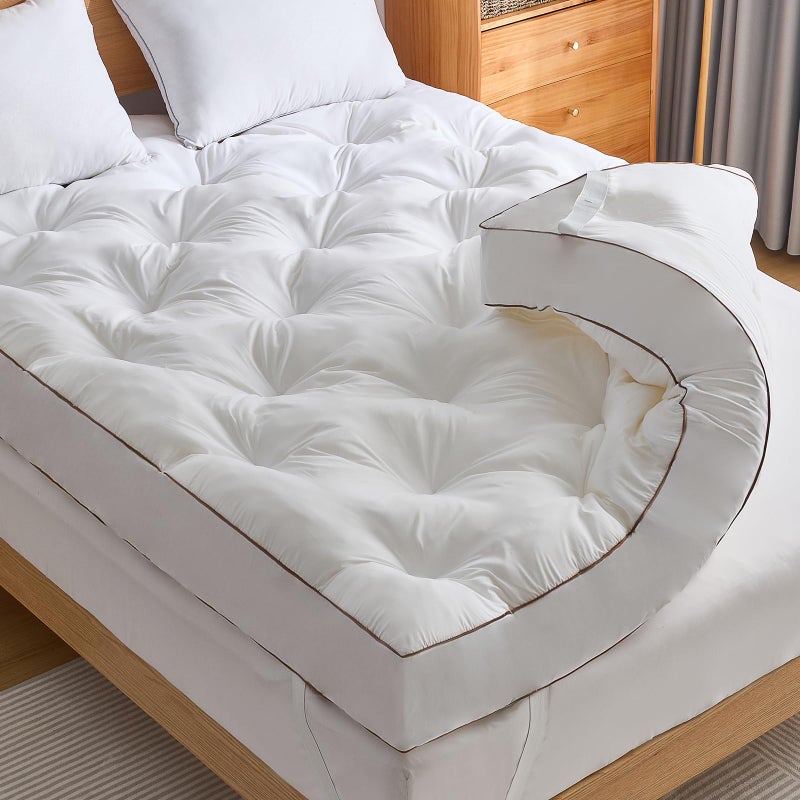 WhatsBedding 4 Inch Memory Foam Mattress Topper King for Back Pain Relief, Filled with Breathable Gel Memory Foam, Fluffy Comfort Supportive Pillow Top Mattress Topper, 80x78x4in - Image 1