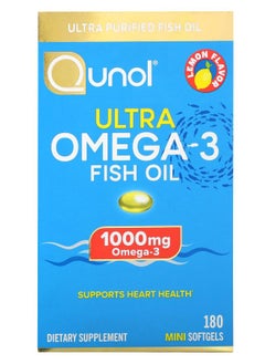 Ultra Omega-3 Fish Oil Lemon 1000 mg 180 Mini Softgels (500 mg per Softgel)