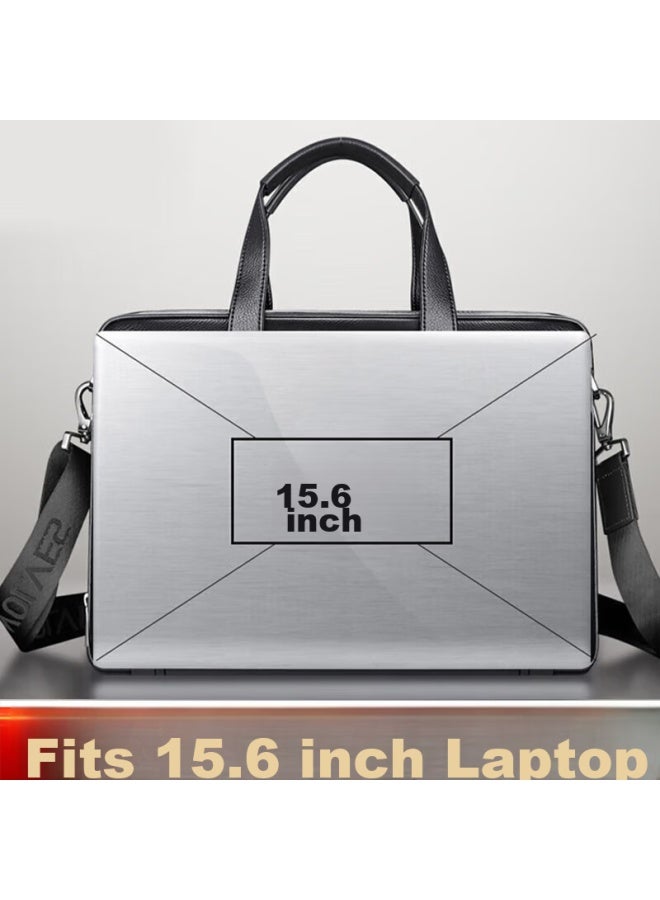 Septwolves Briefcase For Men, Top-grain Leather, Business Shoulder Crossbody Large Capacity 15.6-inch Laptop Handbag, Gift - Image 2