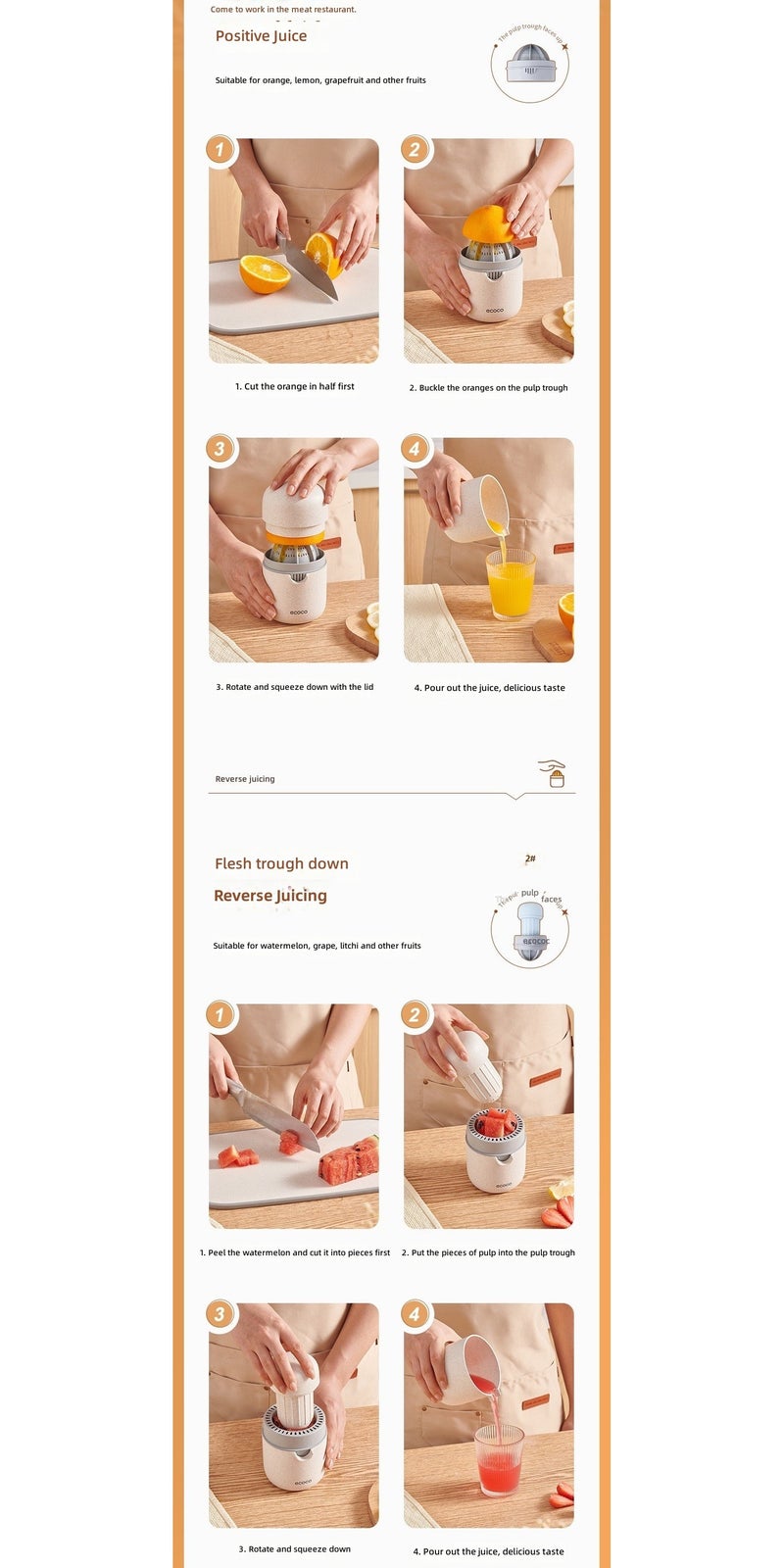 Compact Manual Juicer - Portable Fruit & Orange Squeezer for Lemons, Pomegranates, and More - Image 3